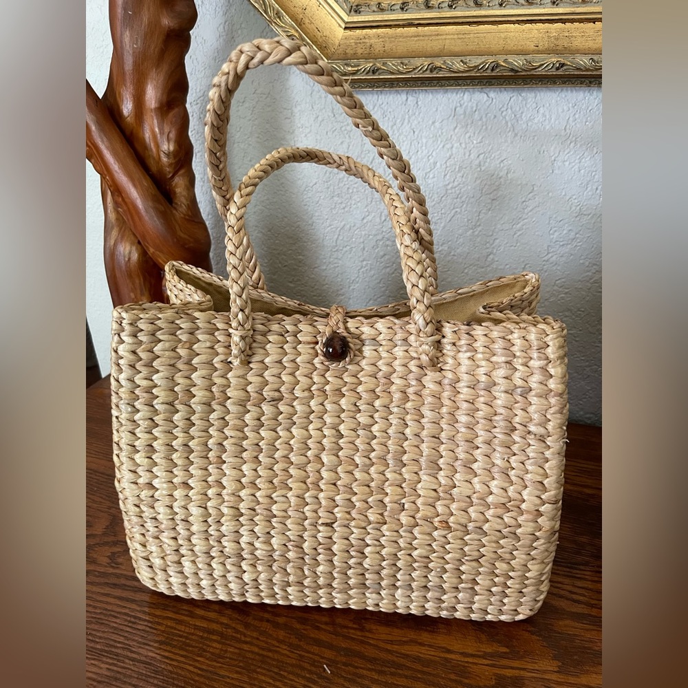 Straw Handbag - Hand Woven Water Hyacinth. New and never been worn.